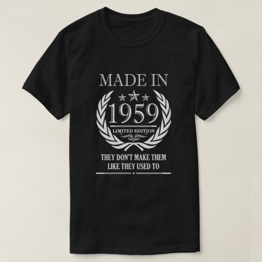 Made in 1959 60th Birthday Party Funny Shirt (Design voorkant)