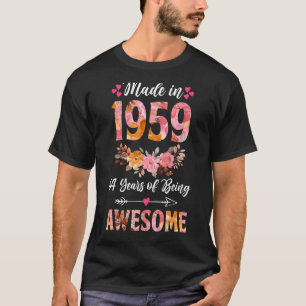 Made in 1959 Floral 64 jaar oud 64th Birthday Gift T-shirt