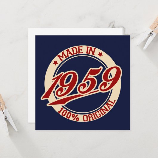 Made in 1959 kaart (Voorkant / Achterkant in situ)