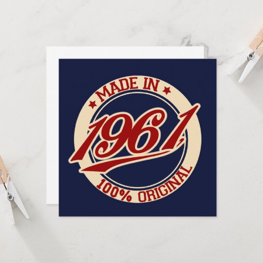 Made in 1961 kaart (Voorkant / Achterkant in situ)