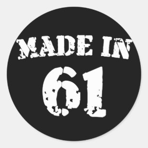 Made in 1961 ronde sticker