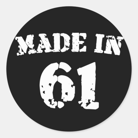 Made in 1961 ronde sticker (Voorkant)
