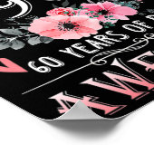 Made in 1962 Floral 60 jaar oud 60th Birthday Gift Poster (Hoek)