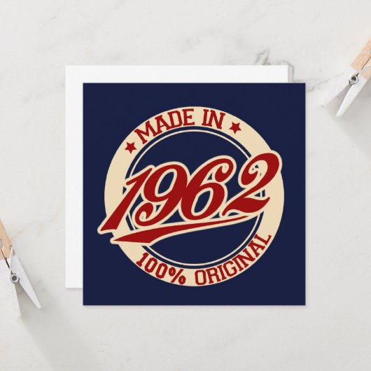 Made in 1962 kaart (Voorkant / Achterkant in situ)