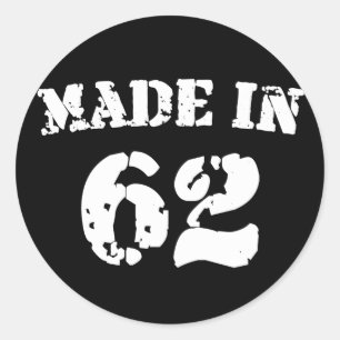Made in 1962 ronde sticker