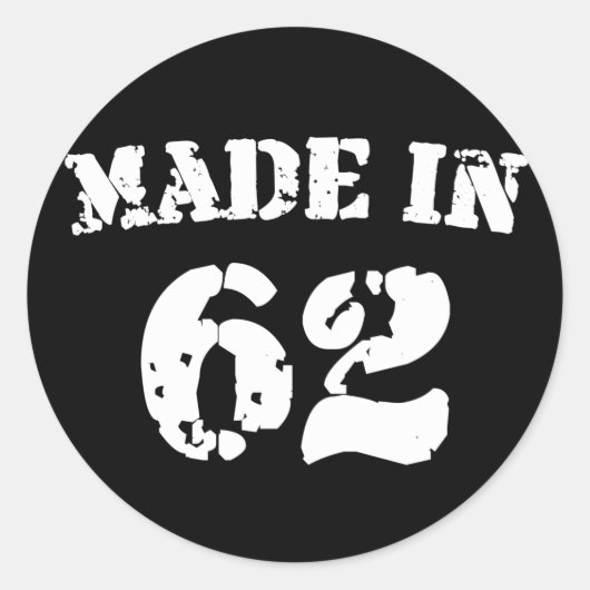 Made in 1962 ronde sticker (Voorkant)