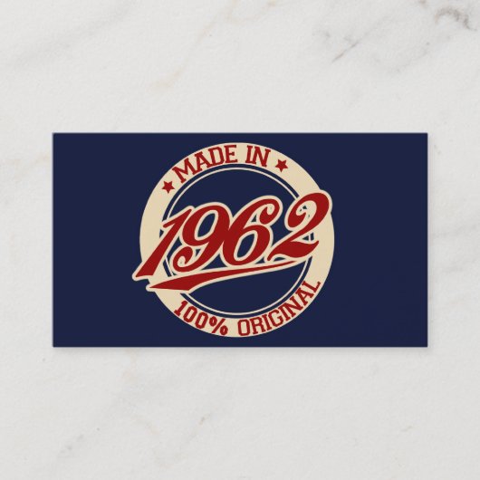 Made in 1962 visitekaartje (Voorkant)