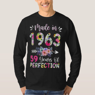 Made in 1963 Floral 59 jaar oud 59 jaar oud T-shirt