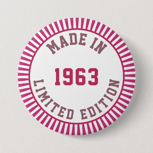 Made in 1963 ronde button 7,6 cm (Voorkant)