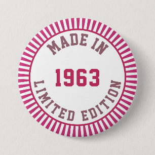 Made in 1963 ronde button 7,6 cm