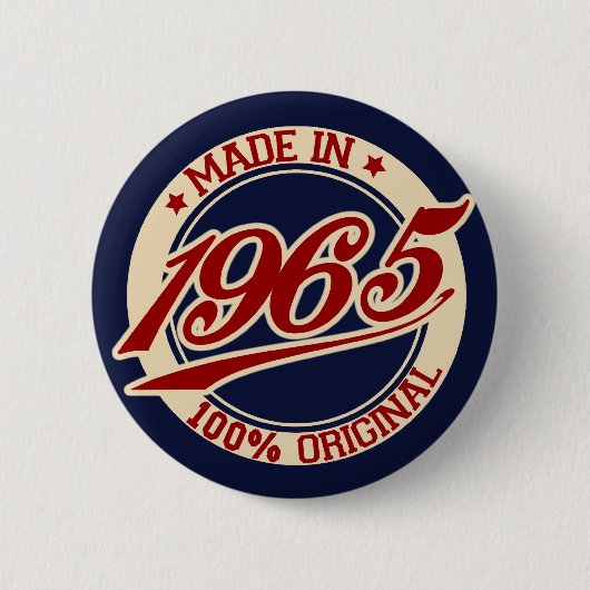 Made in 1965 ronde button 5,7 cm (Voorkant)