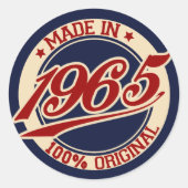 Made in 1965 ronde sticker (Voorkant)
