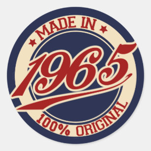 Made in 1965 ronde sticker