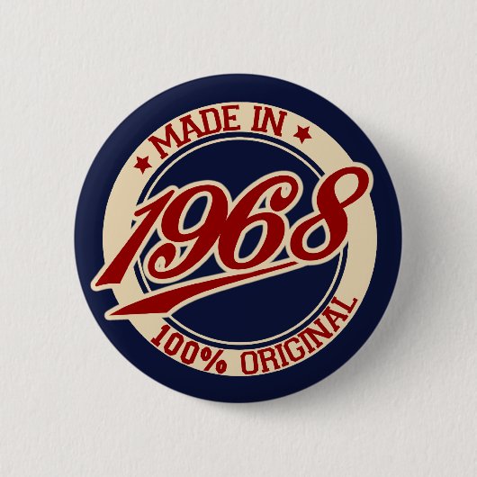 Made in 1968 ronde button 5,7 cm (Voorkant)