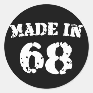 Made in 1968 ronde sticker