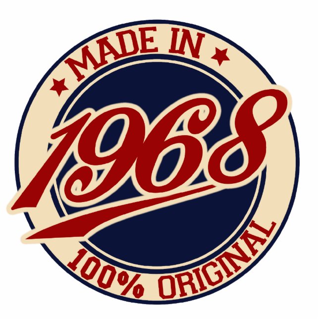 Made in 1968 staand fotobeeldje  (Voorkant)