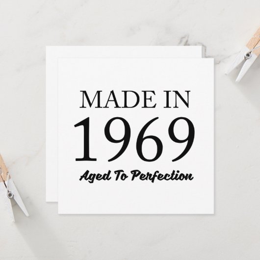 Made in 1969 kaart (Voorkant / Achterkant in situ)