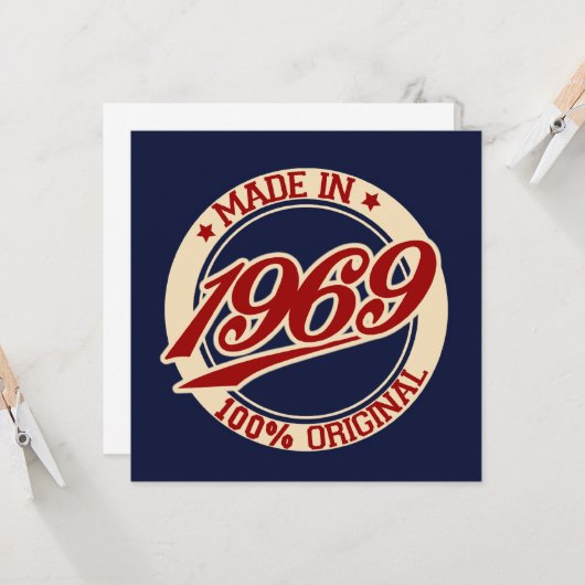 Made in 1969 kaart (Voorkant / Achterkant in situ)