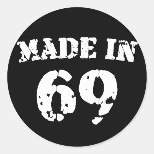 Made in 1969 ronde sticker
