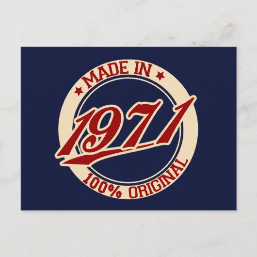 Made in 1971 briefkaart (Voorkant)
