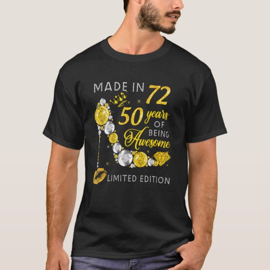 Made In 1972 50 Years Of Being Awesome T-shirt (Voorkant)