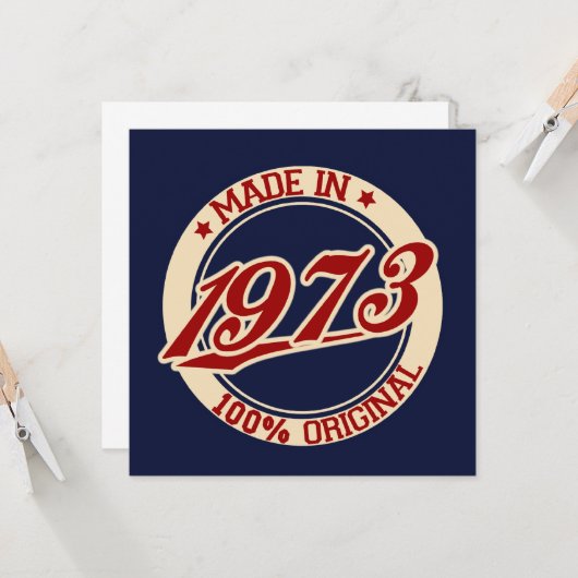 Made in 1973 kaart (Voorkant / Achterkant in situ)
