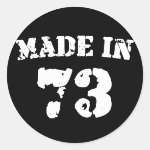 Made in 1973 ronde sticker