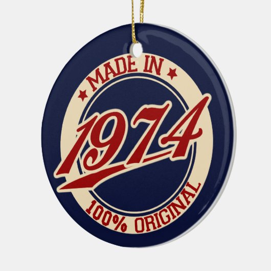Made in 1974 keramisch ornament (Links)