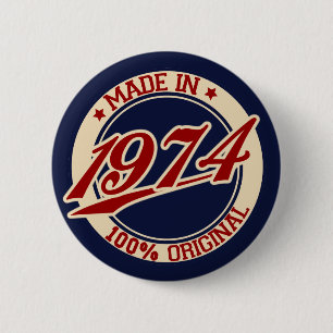 Made in 1974 ronde button 5,7 cm