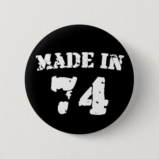 Made in 1974 ronde button 5,7 cm (Voorkant)
