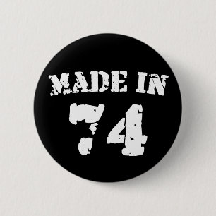 Made in 1974 ronde button 5,7 cm