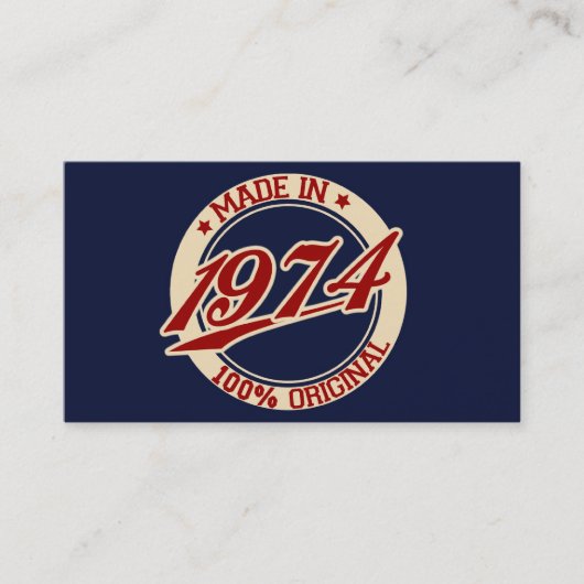 Made in 1974 visitekaartje (Voorkant)