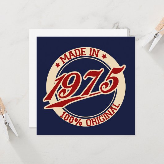 Made in 1975 kaart (Voorkant / Achterkant in situ)