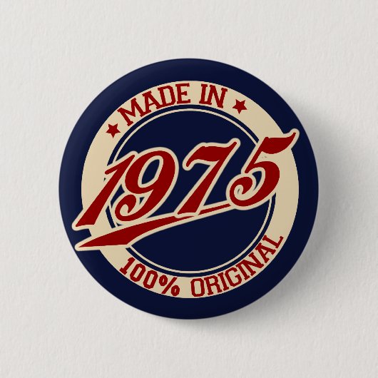 Made in 1975 ronde button 5,7 cm (Voorkant)