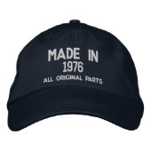 Made in 1976 Embroidered Cap - Customizable Geborduurde Pet (Voorkant)