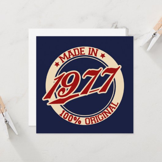 Made in 1977 kaart (Voorkant / Achterkant in situ)