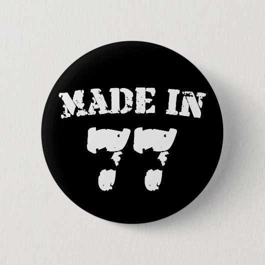 Made in 1977 ronde button 5,7 cm (Voorkant)