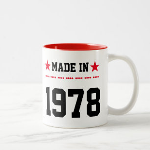 Made in 1978 tweekleurige koffiemok