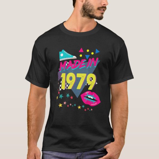 Made in 1979 43rd Birthday 80s 90s 1990s 1980 T-shirt (Voorkant)