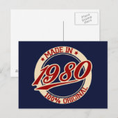 Made in 1980 briefkaart (Voorkant / Achterkant)