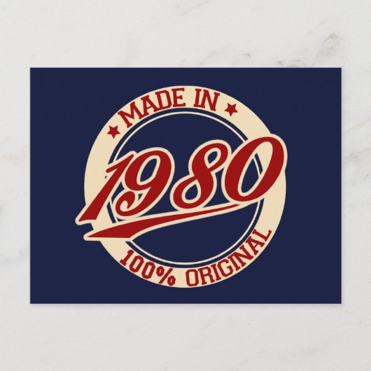Made in 1980 briefkaart (Voorkant)