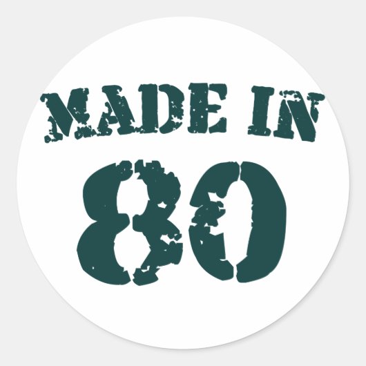 Made in 1980 ronde sticker (Voorkant)