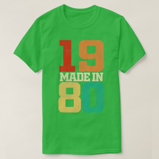 Made in 1980 t-shirt (Design voorkant)