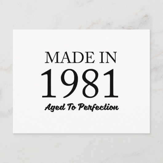 Made in 1981 briefkaart (Voorkant)