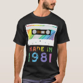 Made in 1981 Funny Retro Neon Gift T-shirt (Voorkant)