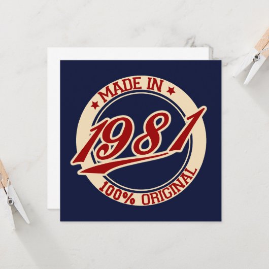 Made in 1981 kaart (Voorkant / Achterkant in situ)
