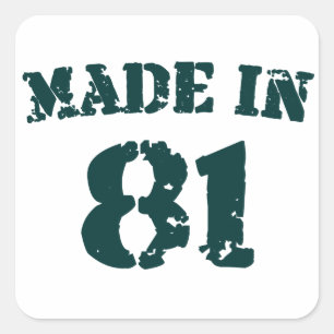 Made in 1981 vierkante sticker