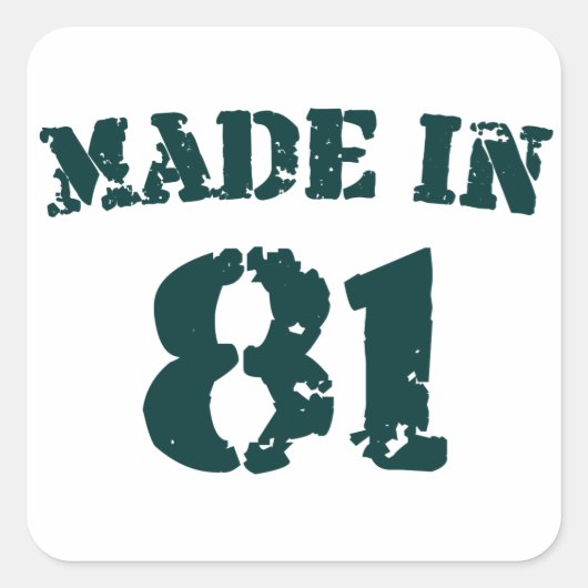 Made in 1981 vierkante sticker (Voorkant)