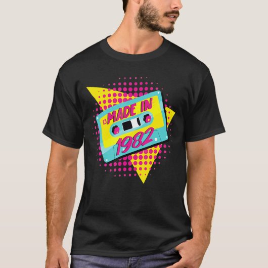 Made in 1982 40th Birthday 80s 90s 1990s 1980 T-shirt (Voorkant)