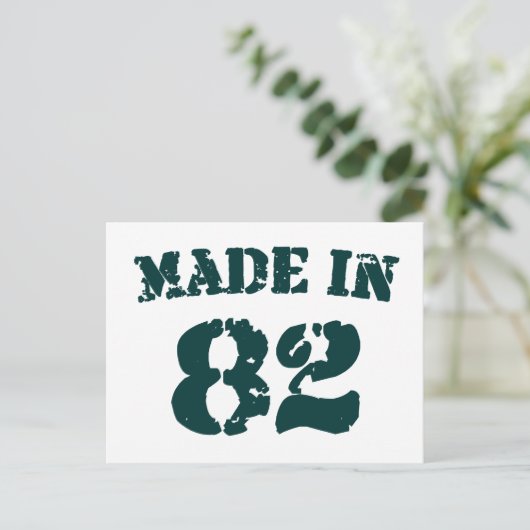 Made in 1982 briefkaart (Staand voorkant)